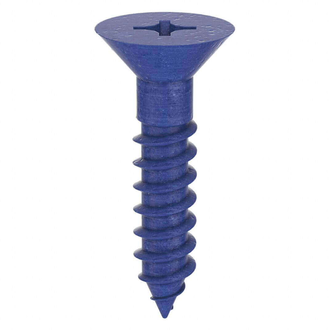 Blue concrete screw