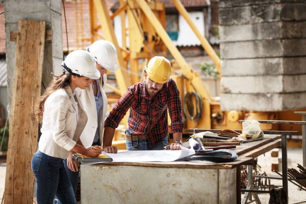 Professionals exploring the project requirements before concrete testing