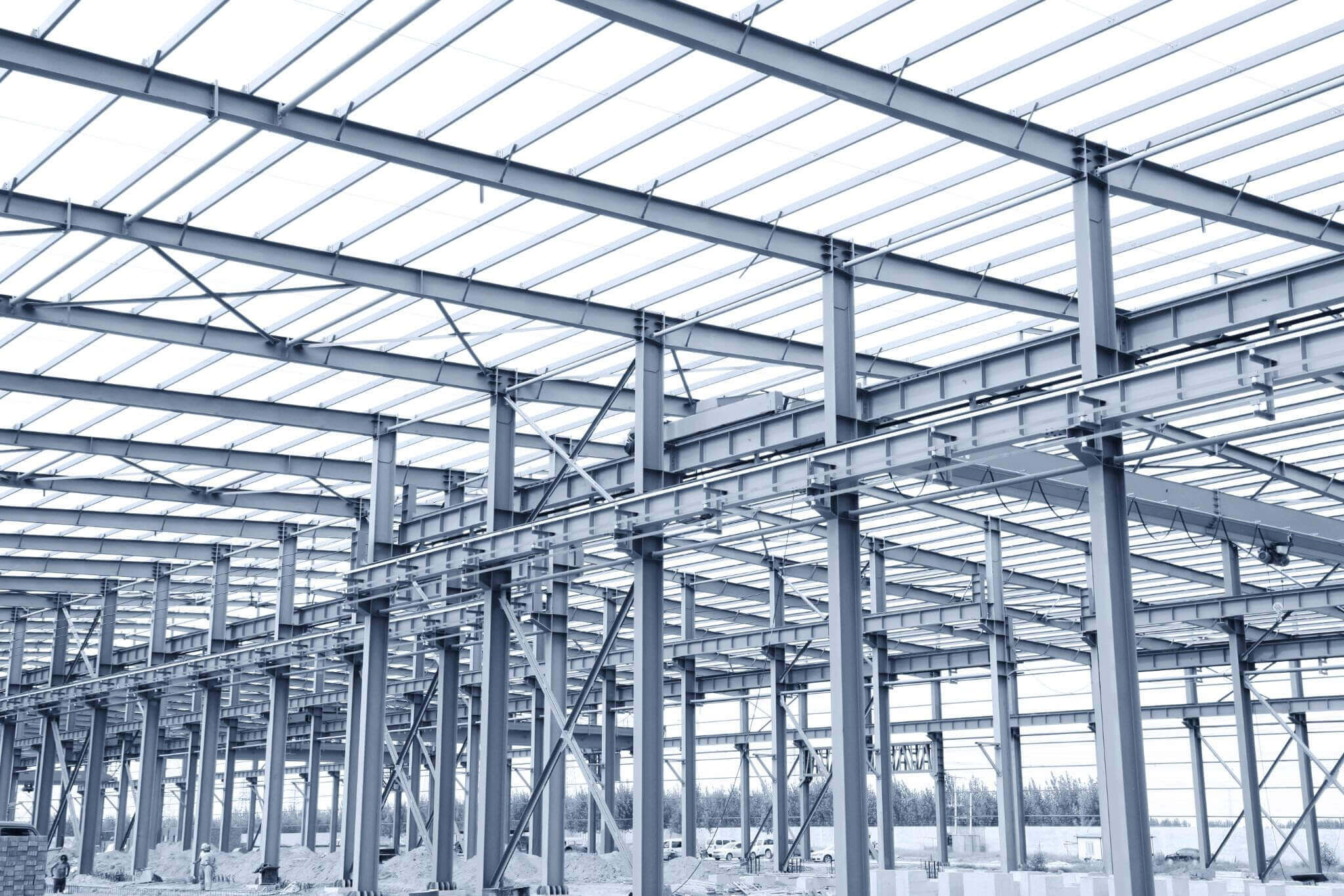 Metal warehouse skeleton