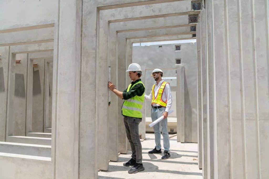 engineers working in construction gear