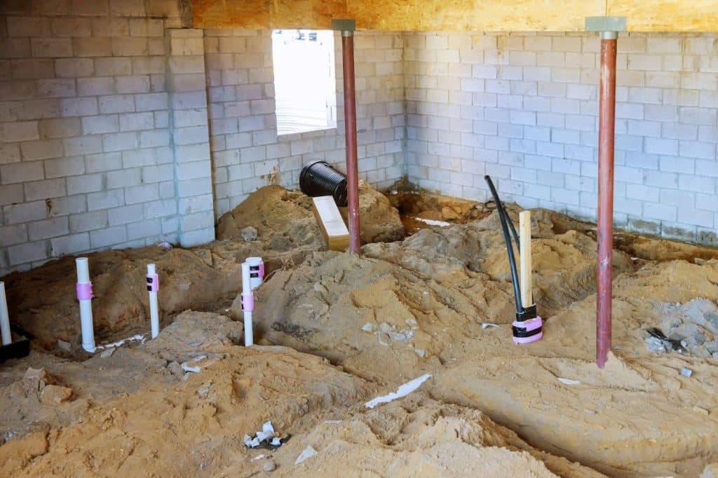 crawl space of construction project