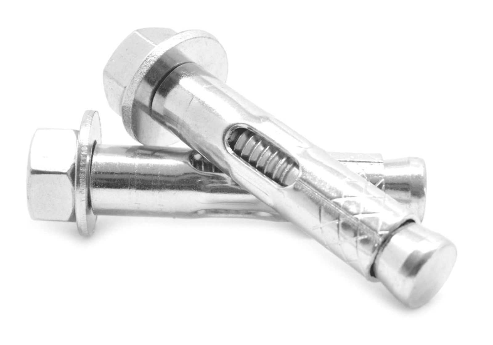 Two sleeve anchor bolts